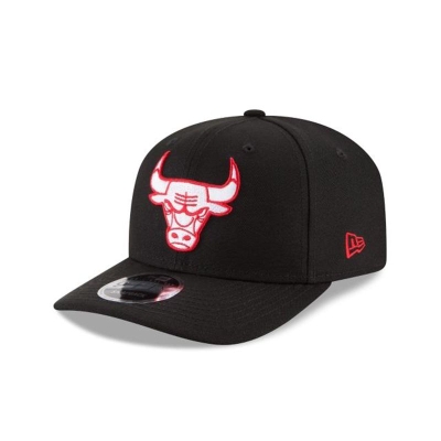 Black Chicago Bulls Hat - New Era NBA Crown Solid Original Fit 9FIFTY Snapback Caps USA6017853